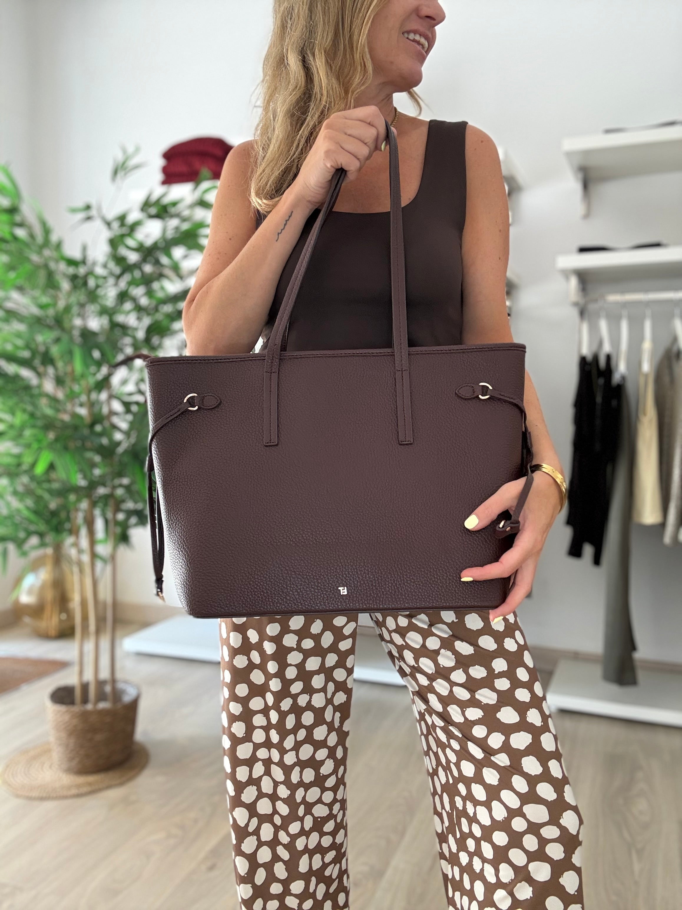 Bolso shopper burdeos