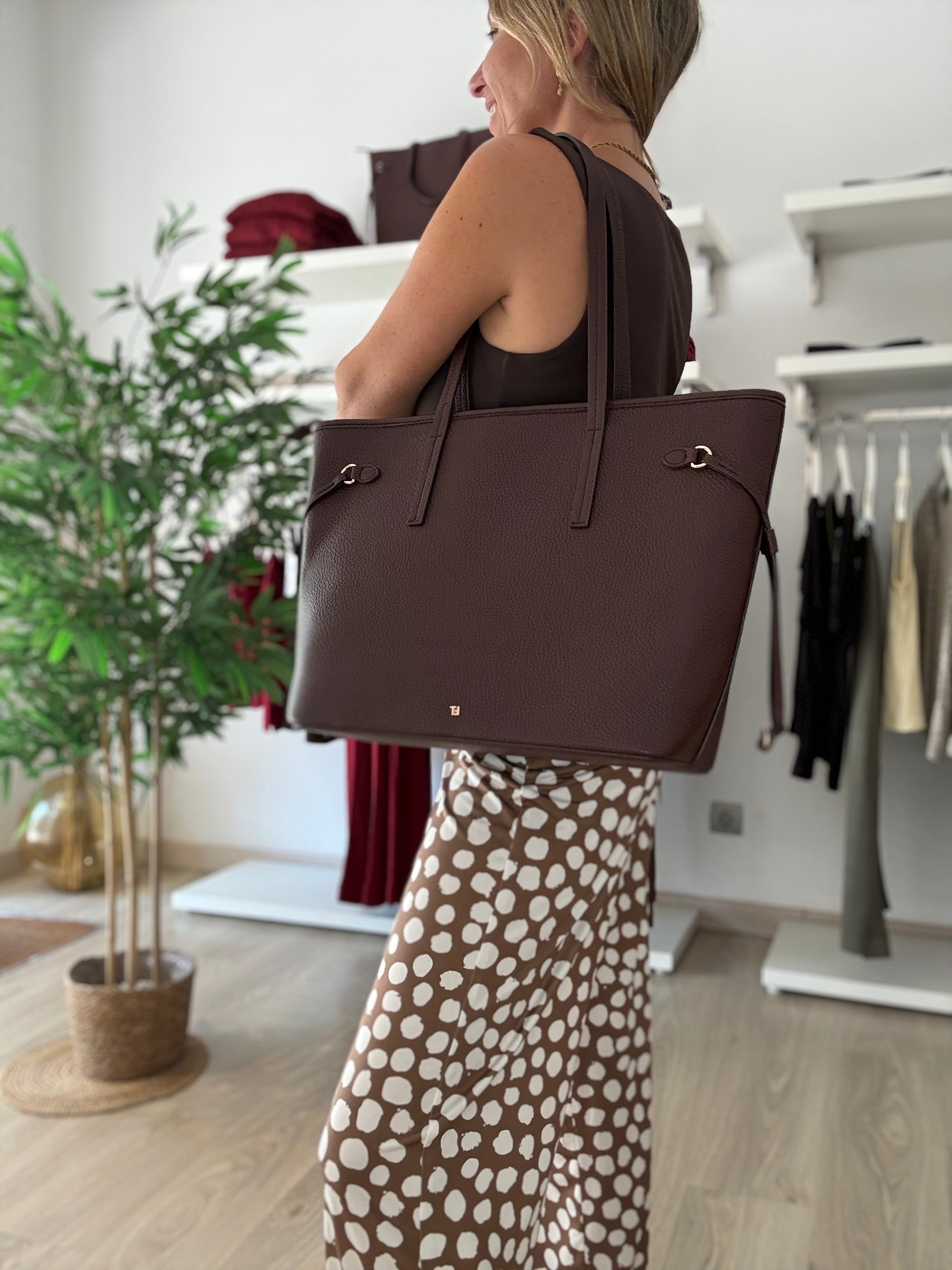 Bolso shopper burdeos