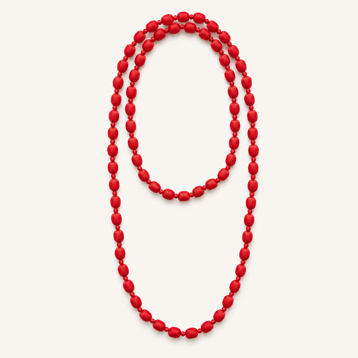 Collar largo bolas rojo