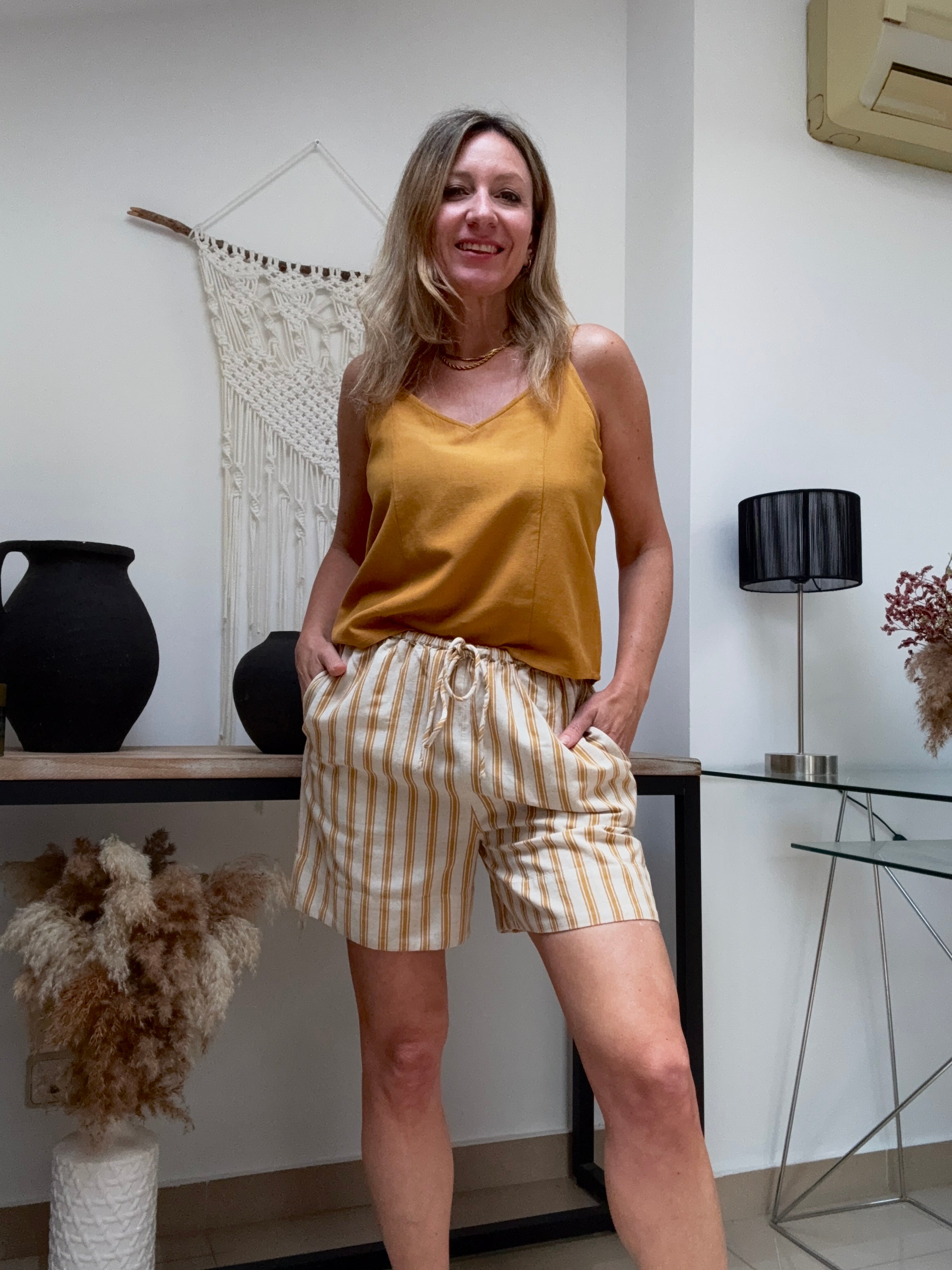 Shorts cotton rayas