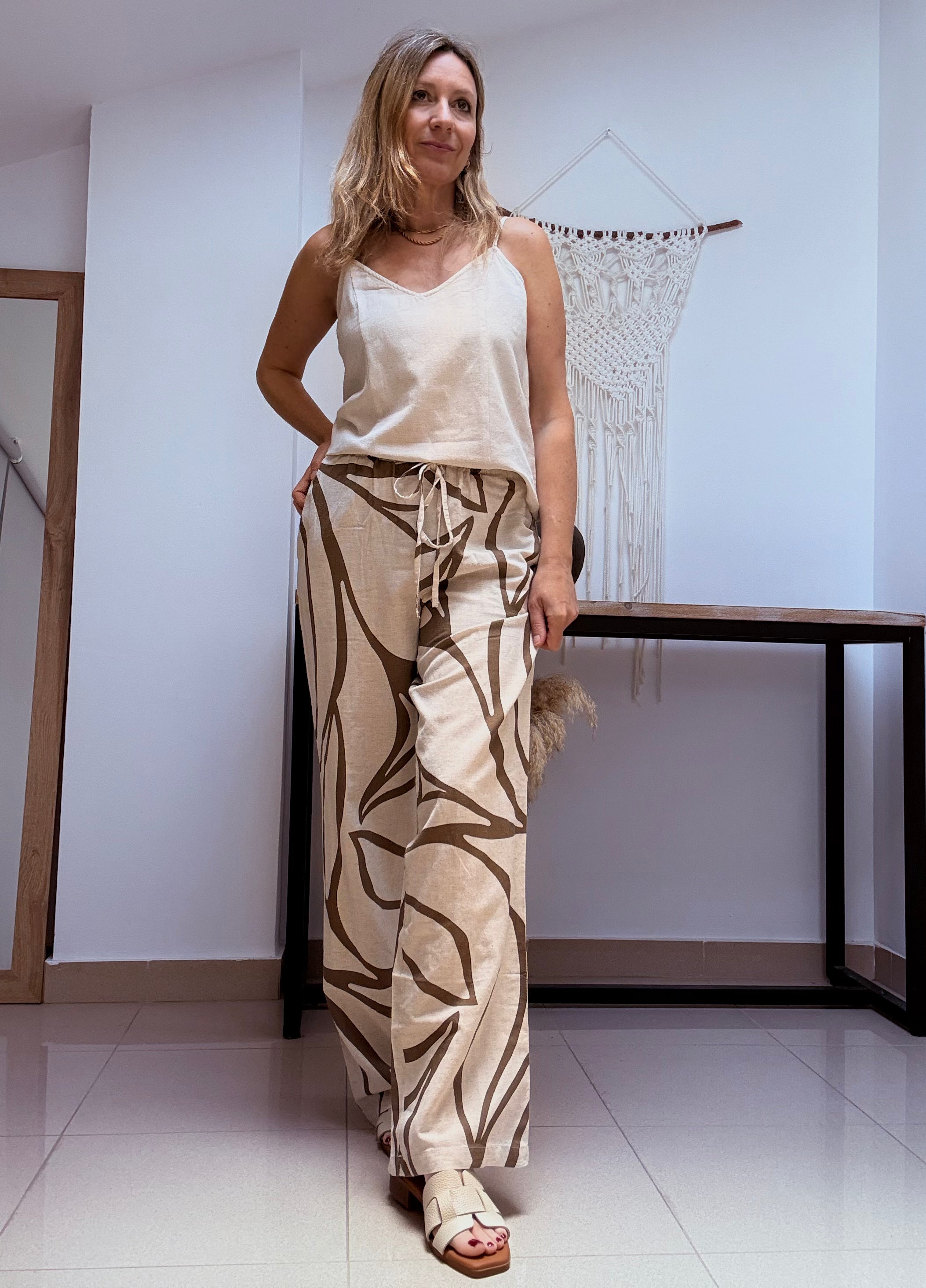 Pantalon con goma cotton estampado