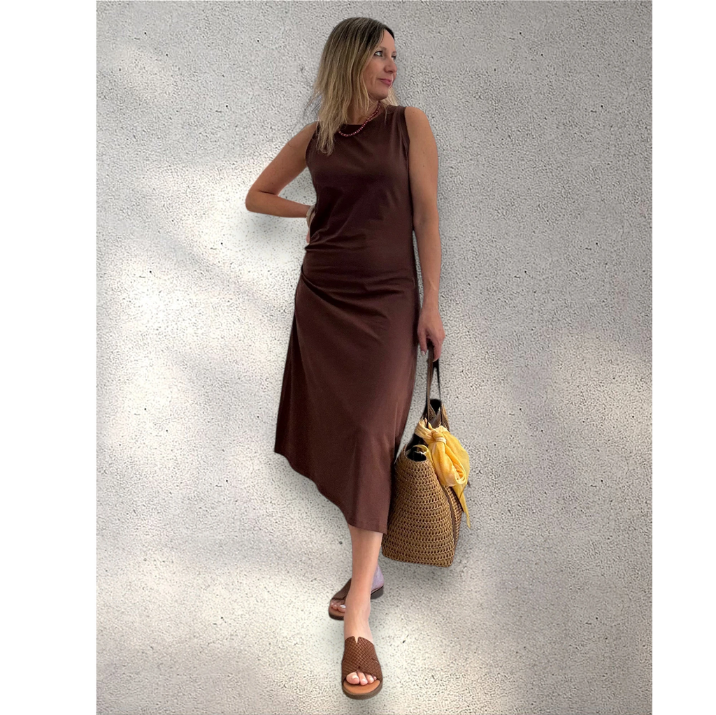 Vestido marrón algodón