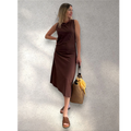 Vestido marrón algodón