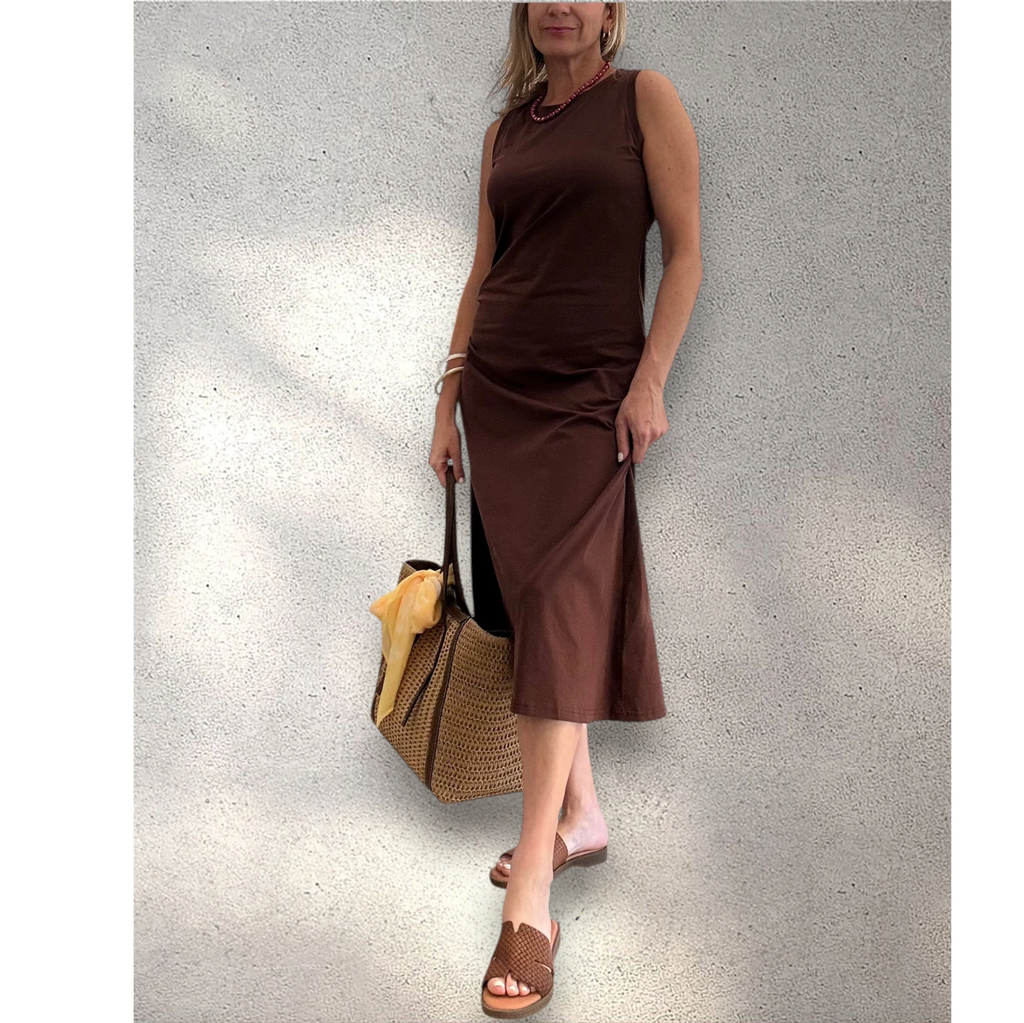 Vestido marrón algodón