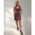 Vestido punto frío topito choco