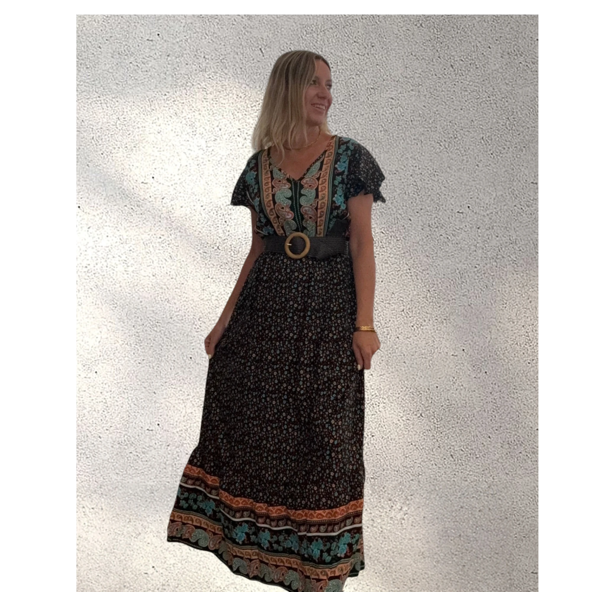 Vestido largo viscosa