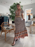 Vestido largo viscosa crudo