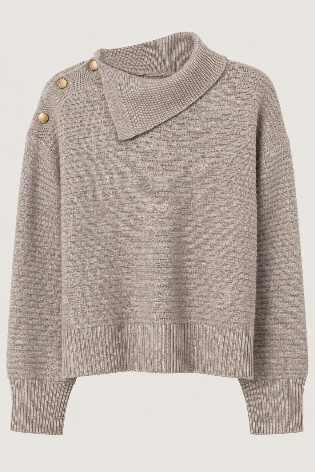 Jersey cuello asimétrico Taupe