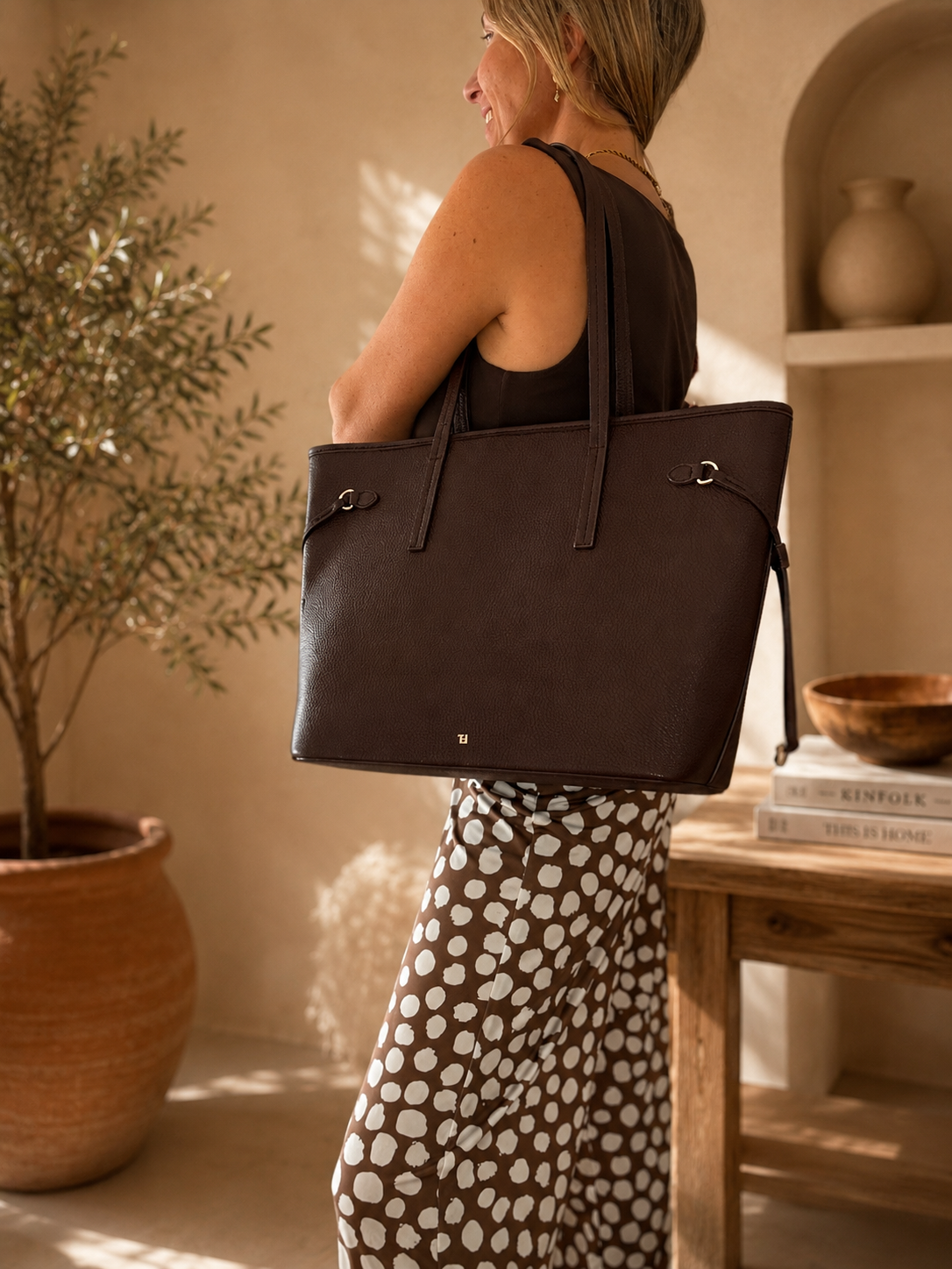 Bolso shopper burdeos
