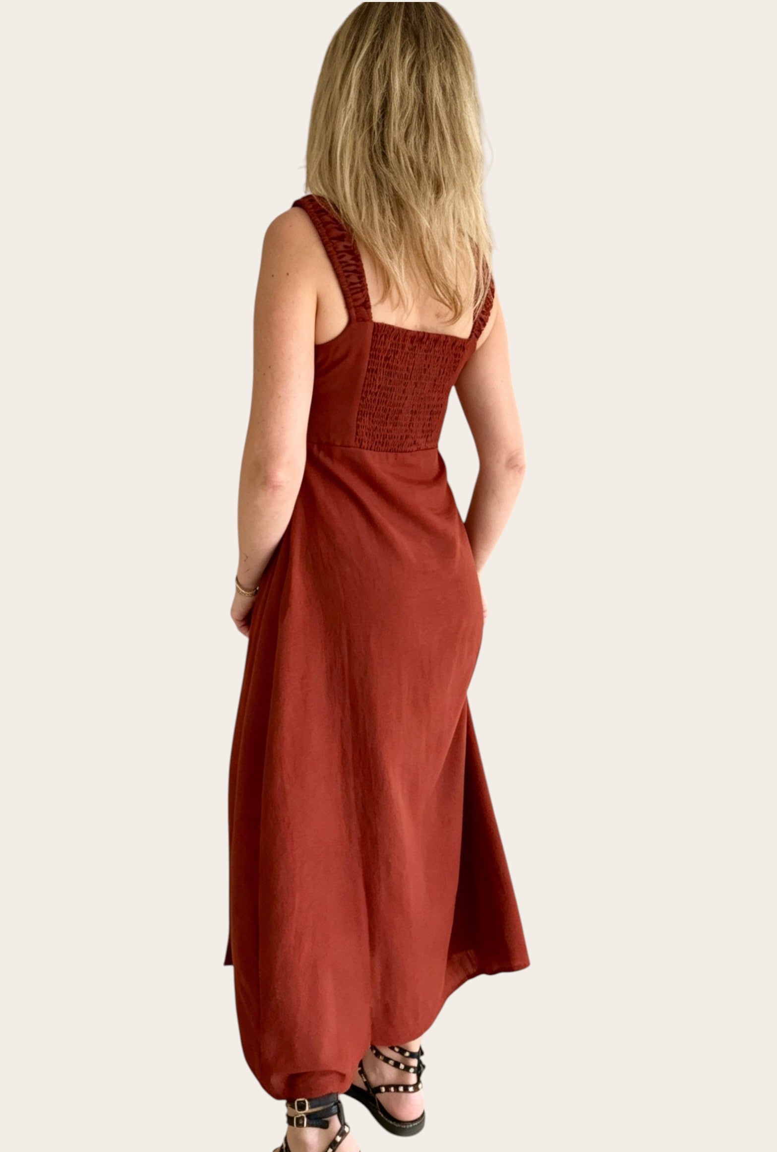 Vestido midi nido de abeja