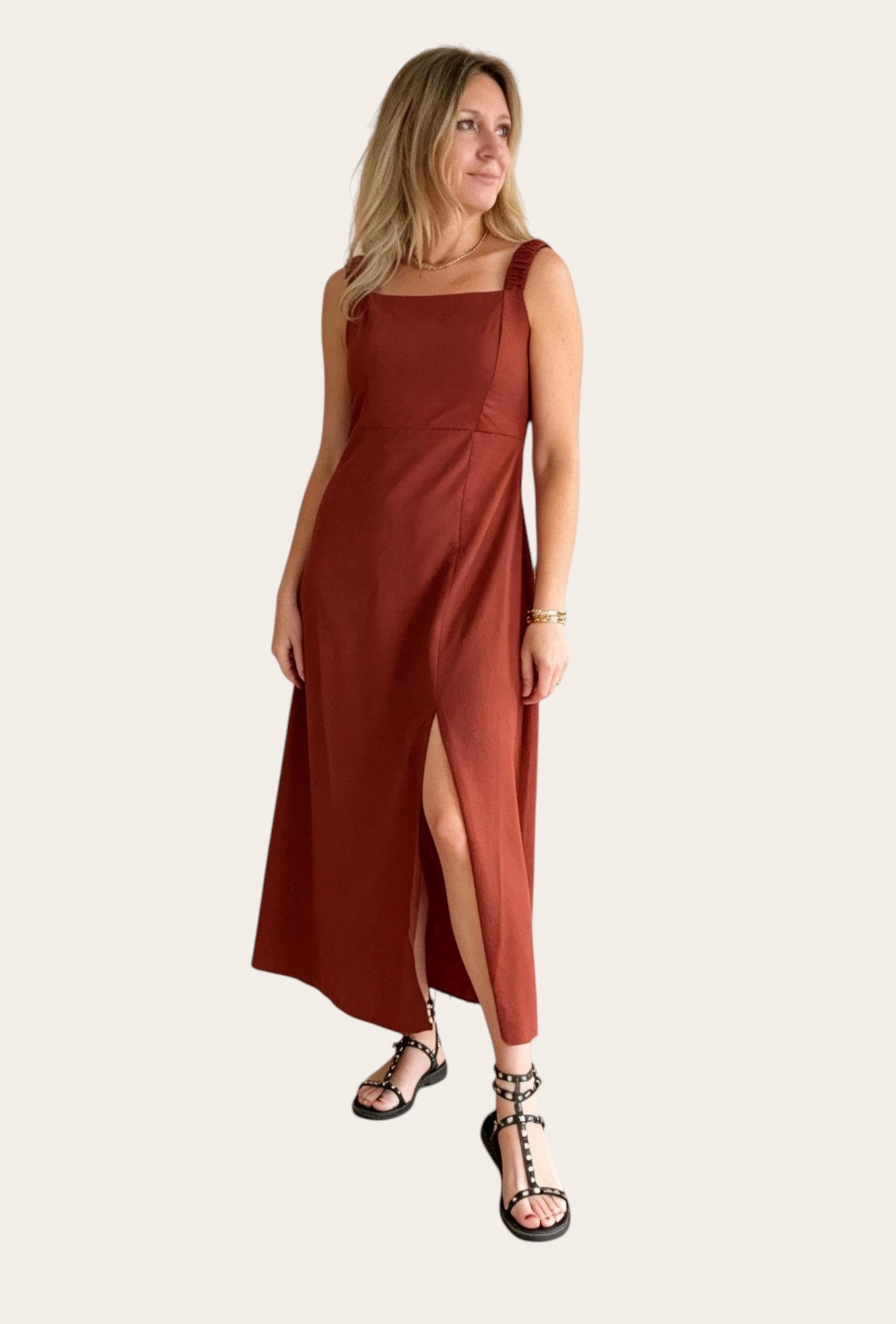 Vestido midi nido de abeja
