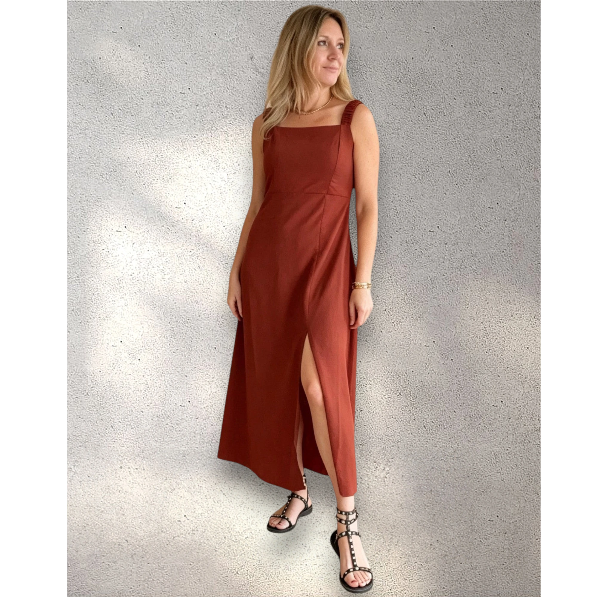 Vestido midi nido de abeja