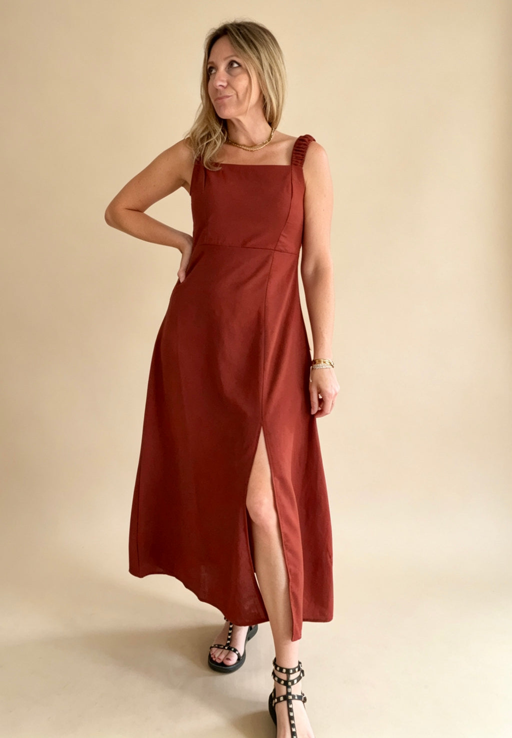 Vestido midi nido de abeja
