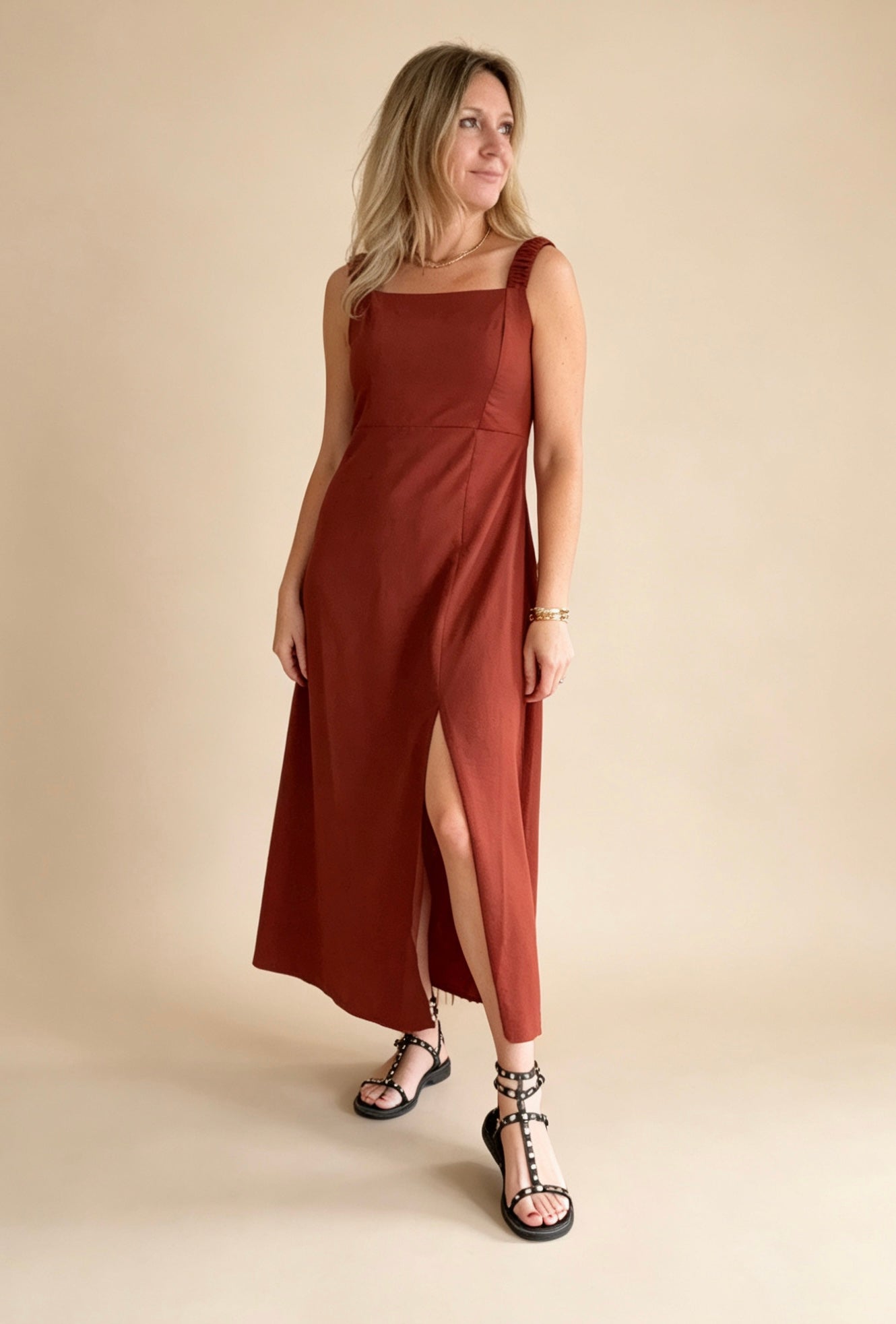 Vestido midi nido de abeja