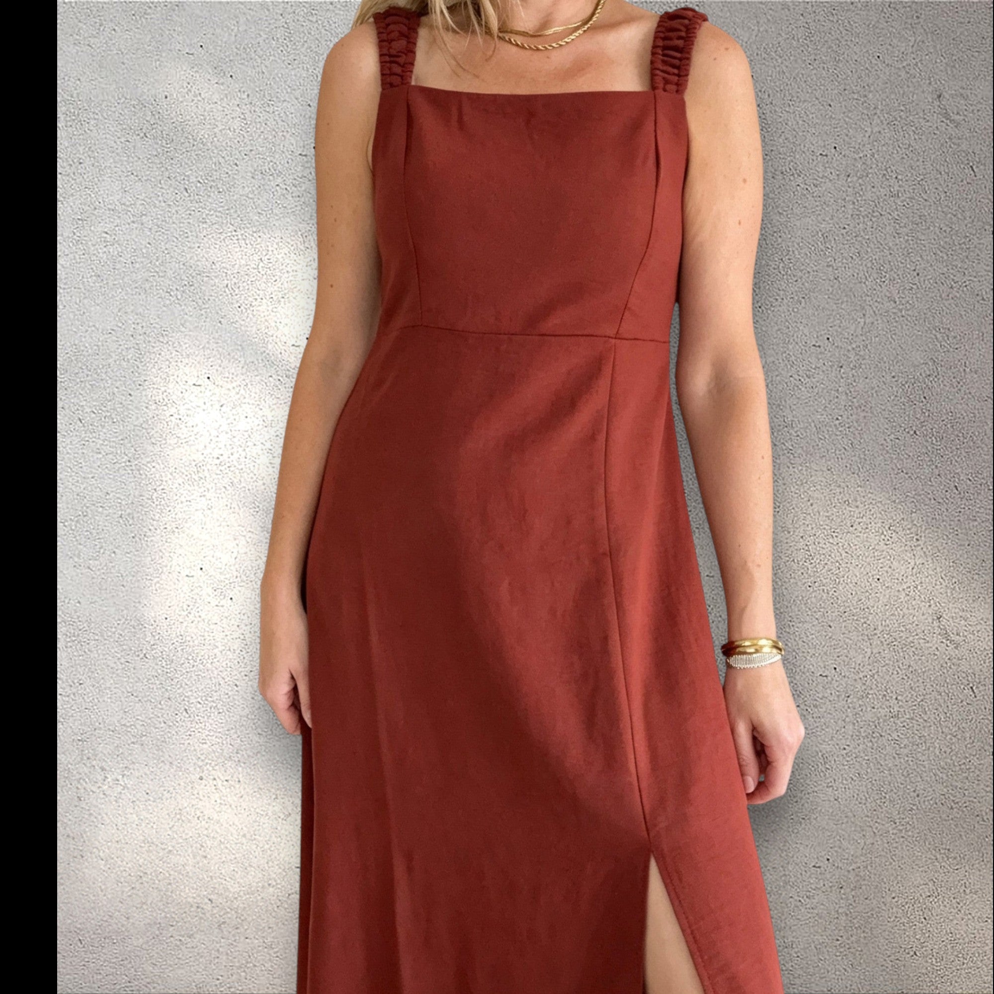 Vestido midi nido de abeja