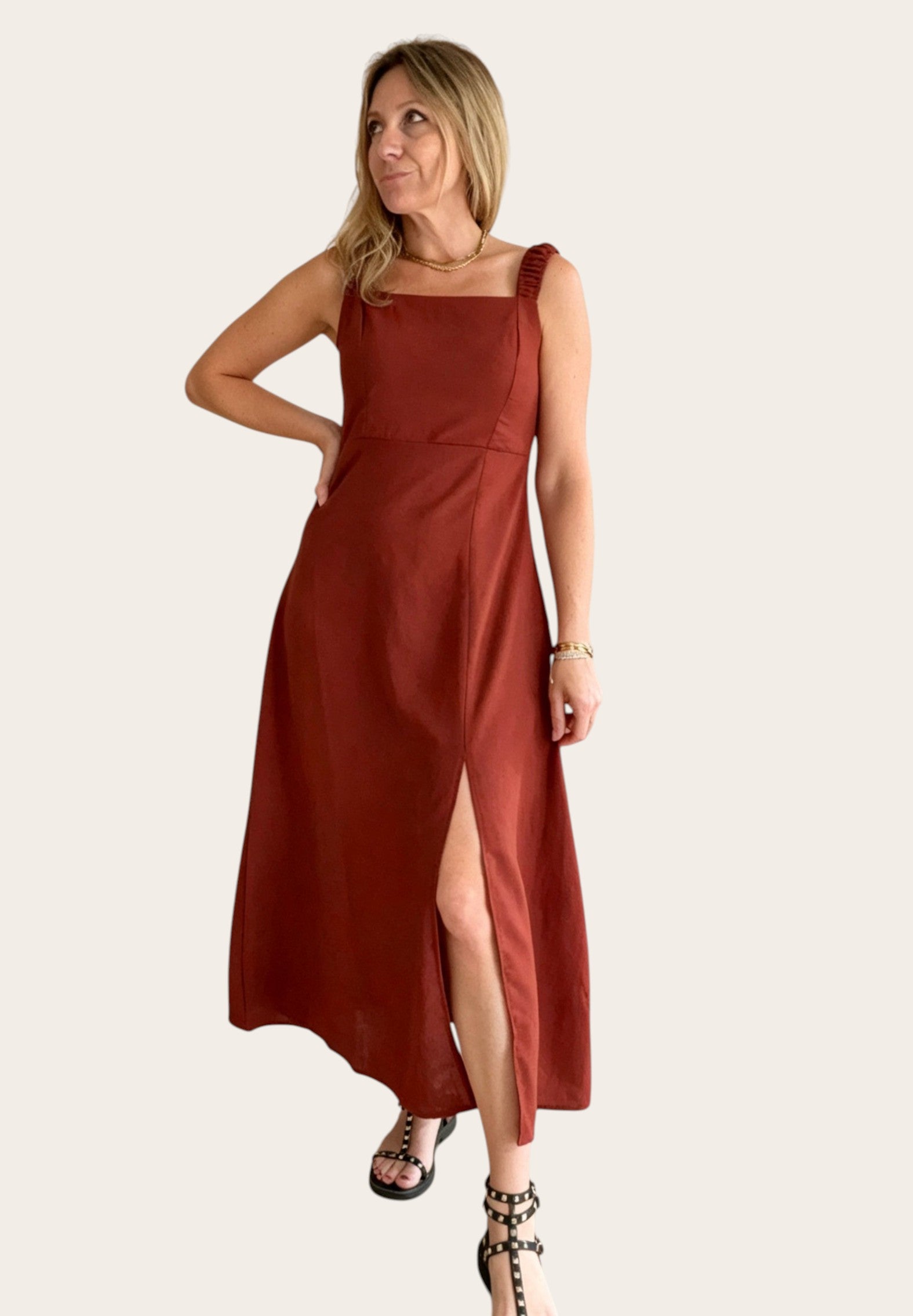 Vestido midi nido de abeja