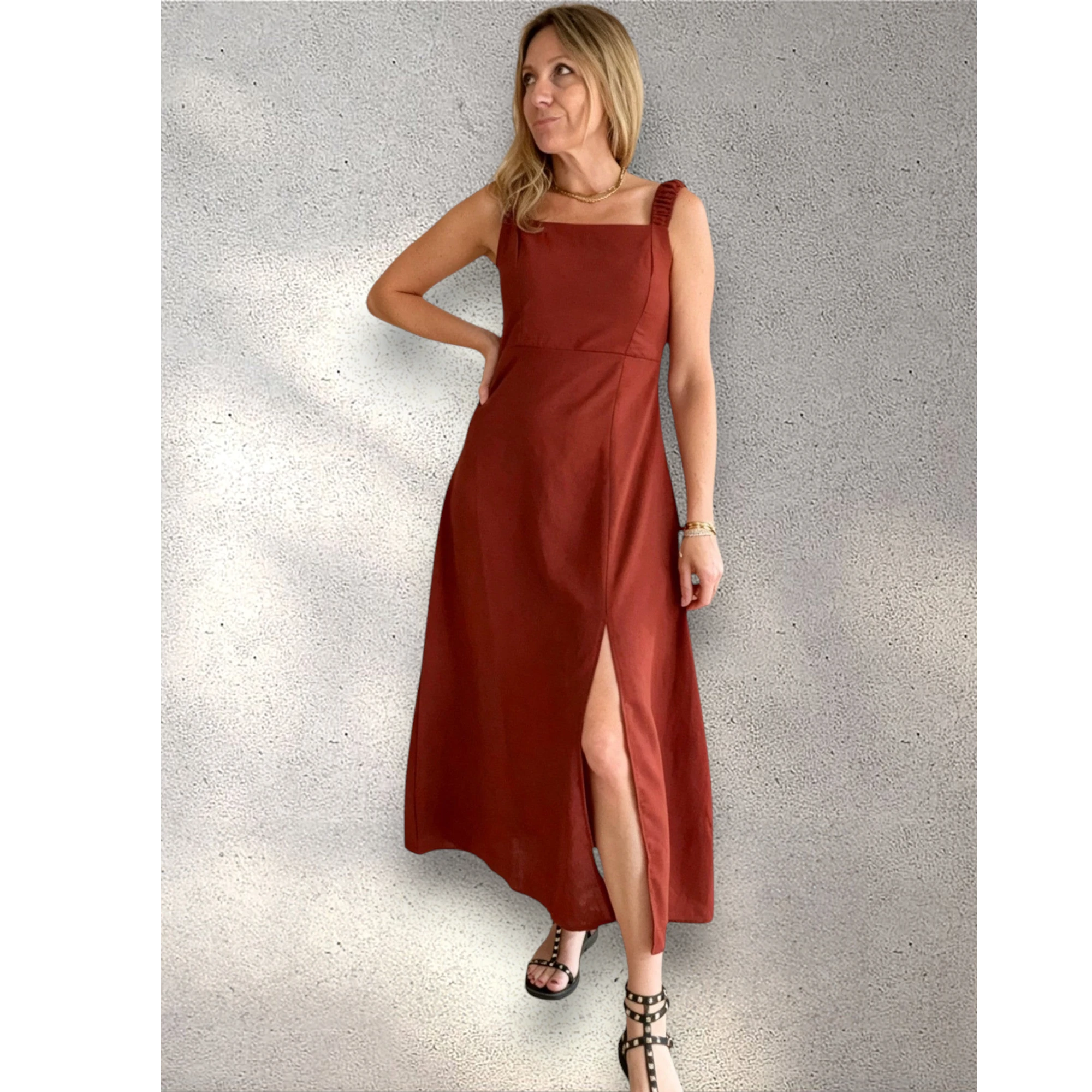 Vestido midi nido de abeja