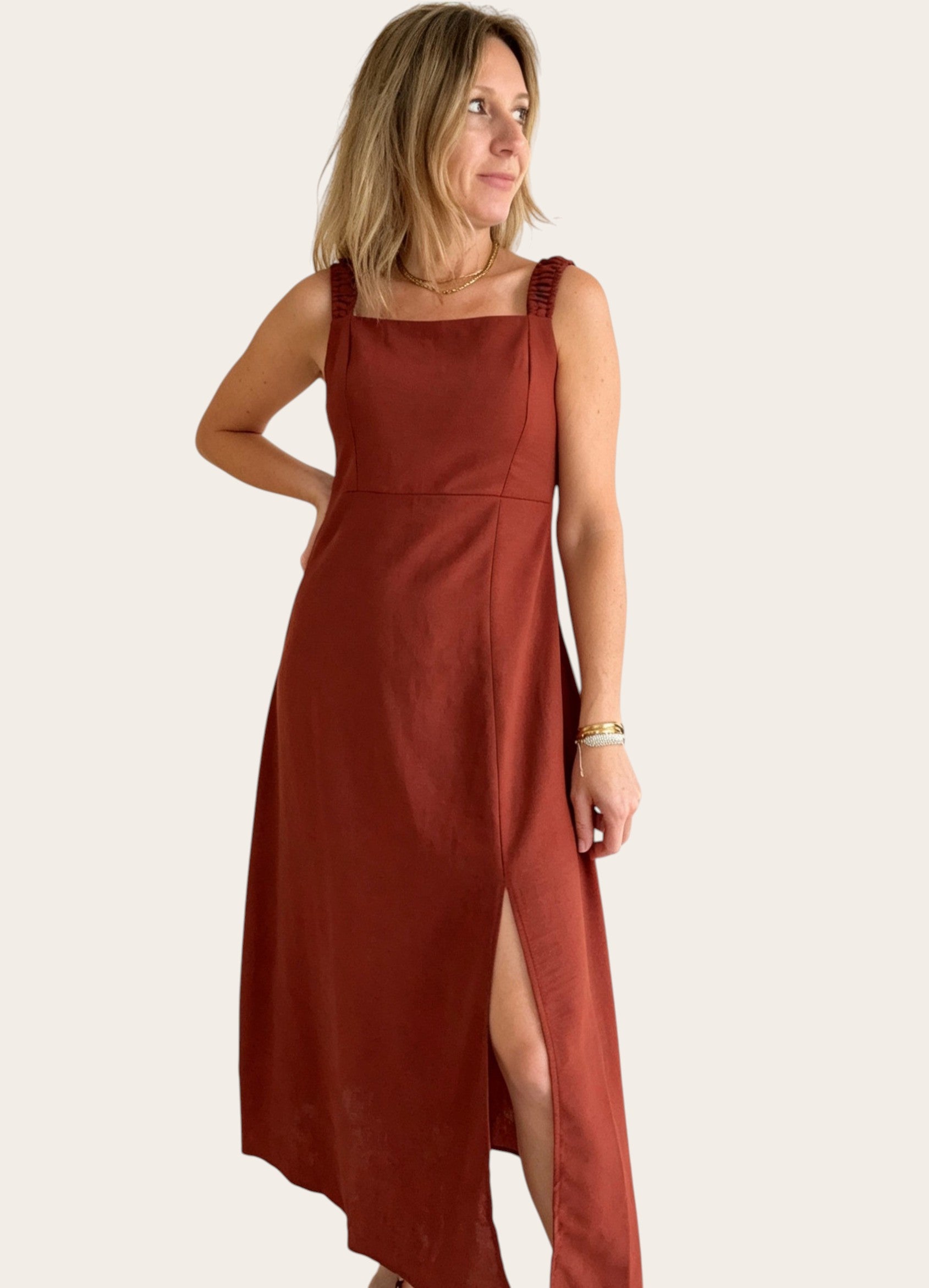 Vestido midi nido de abeja
