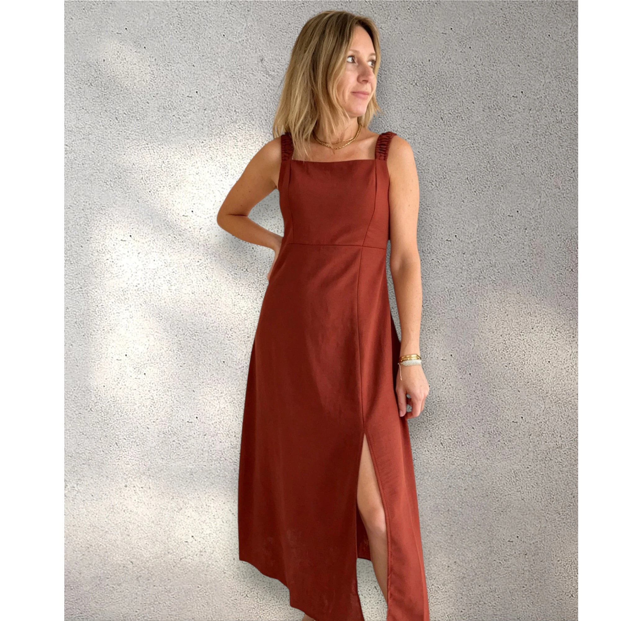 Vestido midi nido de abeja