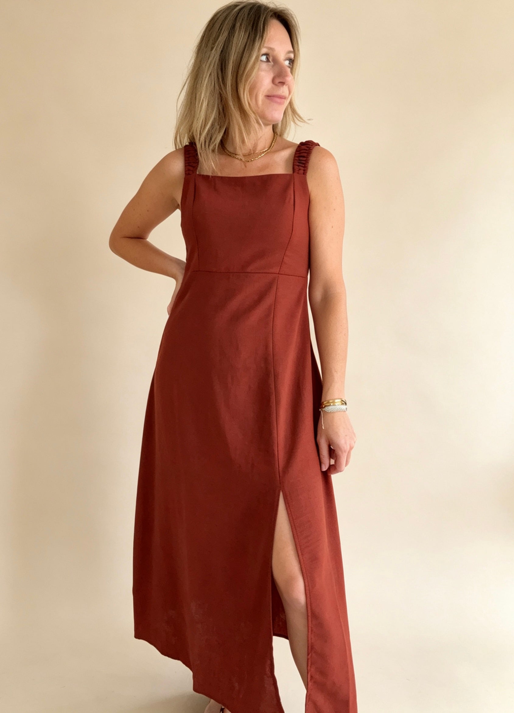 Vestido midi nido de abeja
