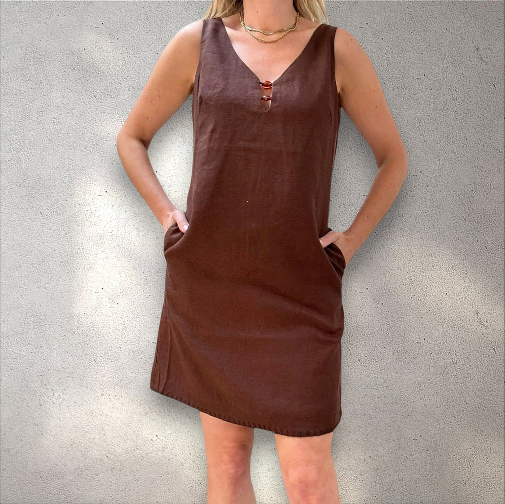 Vestido mini lino