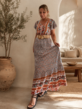Vestido largo viscosa crudo