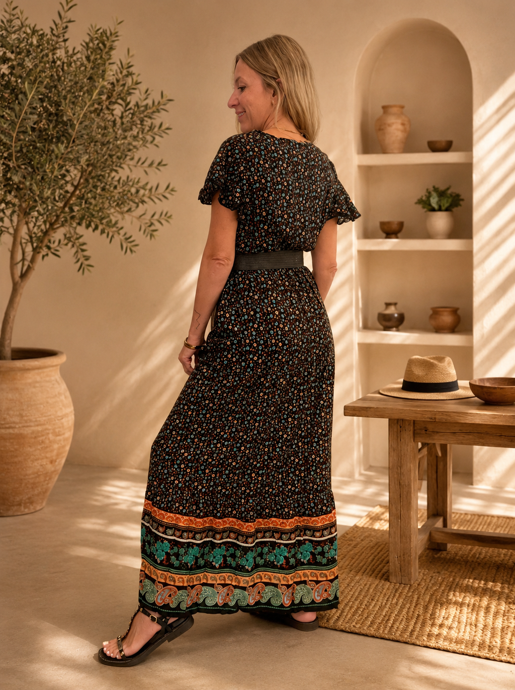 Vestido largo viscosa
