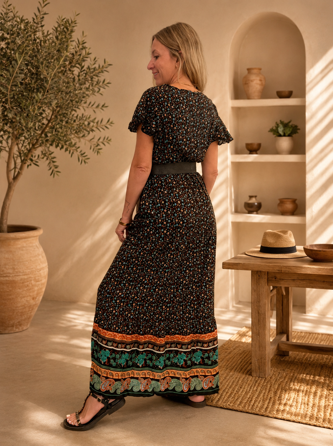 Vestido largo viscosa