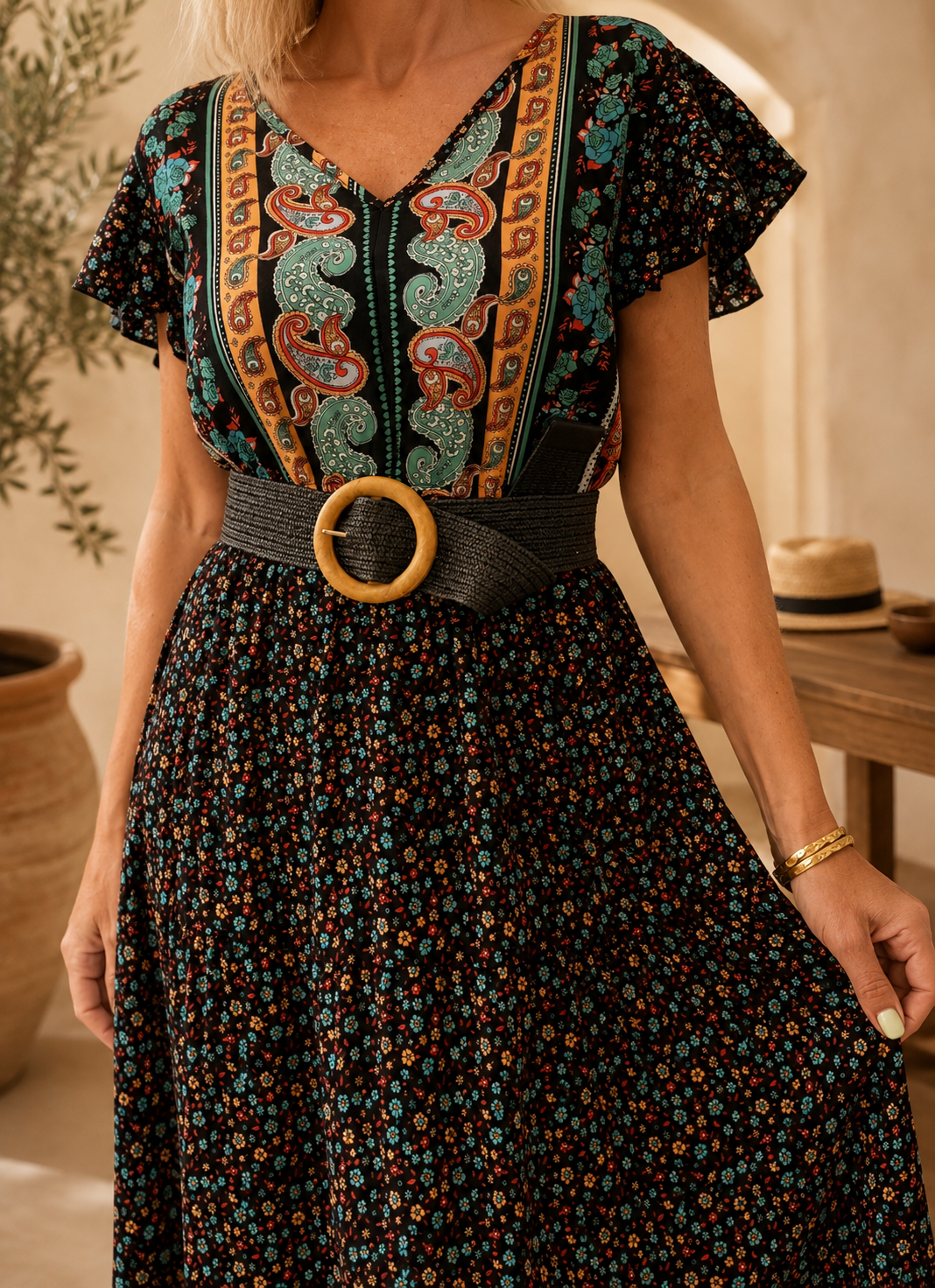 Vestido largo viscosa